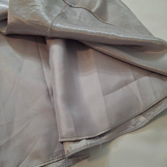 Jaques Vert Mermaid Midi Evening Dress Size 22 Silver Taffeta Satin Lined - Picture 4 of 16